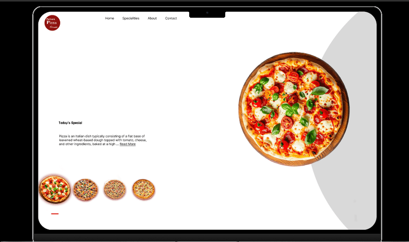 Rotated Pizza Selection App Design